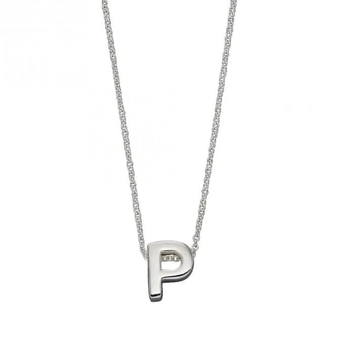 Plaque initiale P en argent uni Collier initial N4443 Bijoux de début