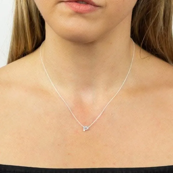 Plaque initiale P en argent uni Collier initial N4443 Bijoux de début