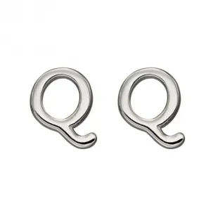 Boucles d'oreilles à clous en argent sterling Q initial E6034 - Bijoux Beginnings
