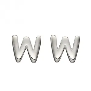 Boucles d'oreilles à clous en argent sterling W Initial E6040 - Bijoux Débuts