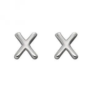Boucles d'oreilles à clous en argent sterling Initial X E6041 - Bijoux Débuts