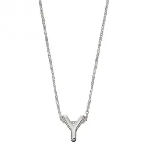 Collier initial Y en argent uni N4452 Bijoux des commencements