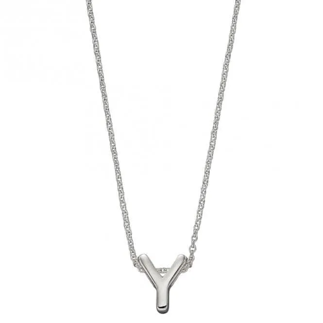 Collier initial Y en argent uni N4452 Bijoux des commencements