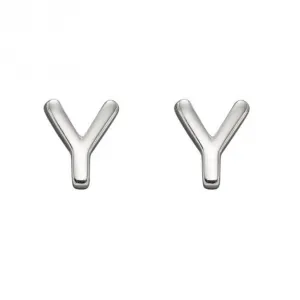 Boucles d'oreilles à clous Initial Y en argent sterling E6042 Bijoux Débuts