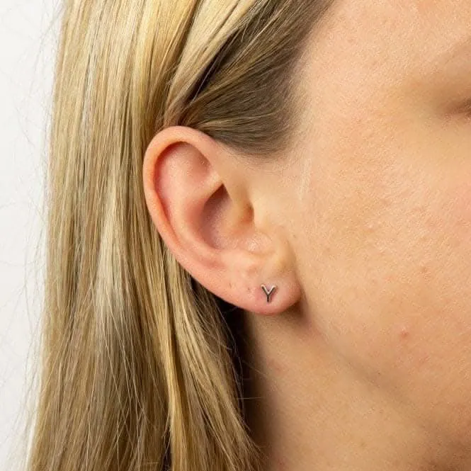 Boucles d'oreilles à clous Initial Y en argent sterling E6042 Bijoux Débuts
