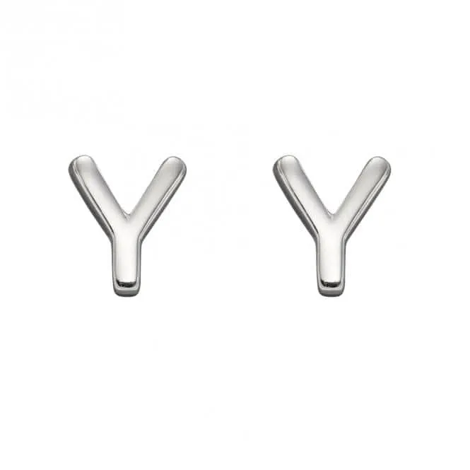 Boucles d'oreilles à clous Initial Y en argent sterling E6042 Bijoux Débuts