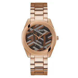Montre Guess pour Femmes GW0607L3 en Acier Inoxydable Doré Rose avec Cadran Multicolore Analogique et Bracelet en Acier Inoxydable