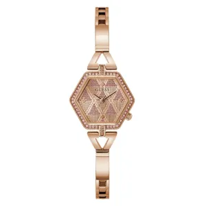 Montre Guess pour femme Audrey Glitz analogique en ton or rose GW0680L3