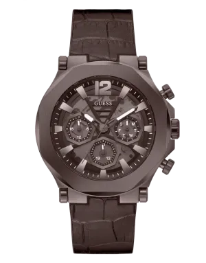 Montres Jewelry Guess Guess - Montre Edge Chocolat Marron pour Homme - GW0492G2 - 785680