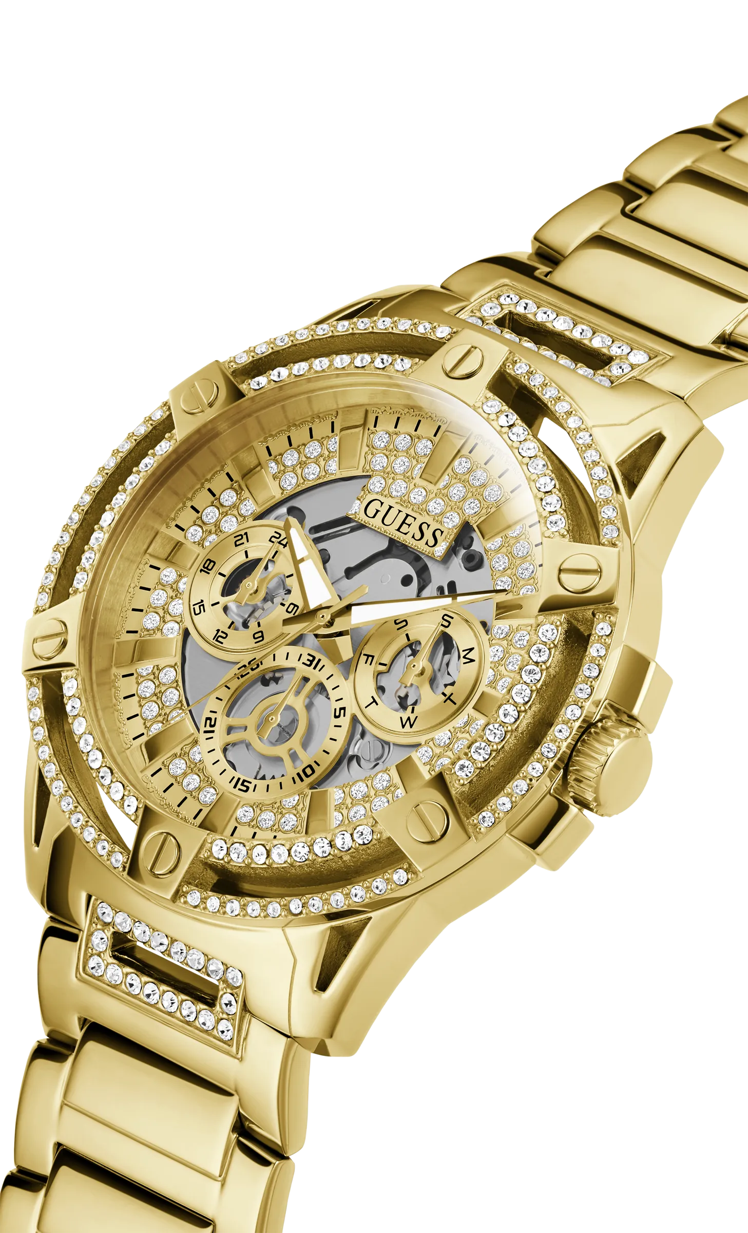 Montres Jewelry Guess Guess - Montre Homme King Or Doré à Cristaux - GW0497G2 - 785674