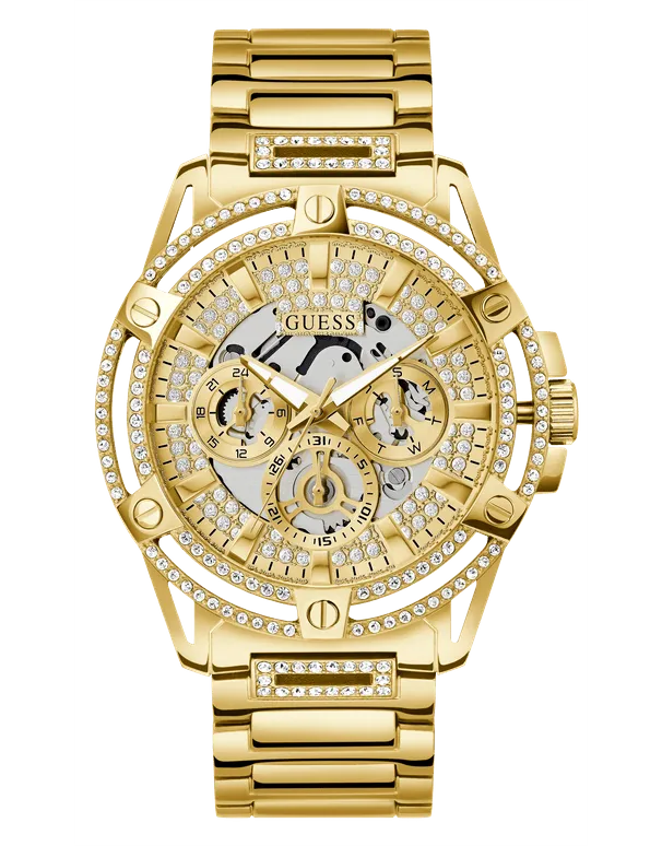 Montres Jewelry Guess Guess - Montre Homme King Or Doré à Cristaux - GW0497G2 - 785674