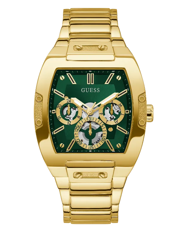 Montres Jewelry Guess Guess - Montre pour Hommes Phoenix Cadran Vert Ton Or - GW0456G3 - 785678