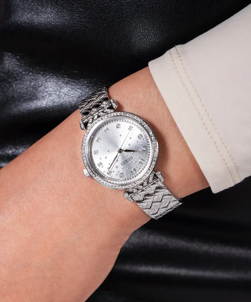 Montres Jewelry Guess GUESS GLITZ CADRAN BRACELET EN ARGENT MATELASSÉ GW0763L1