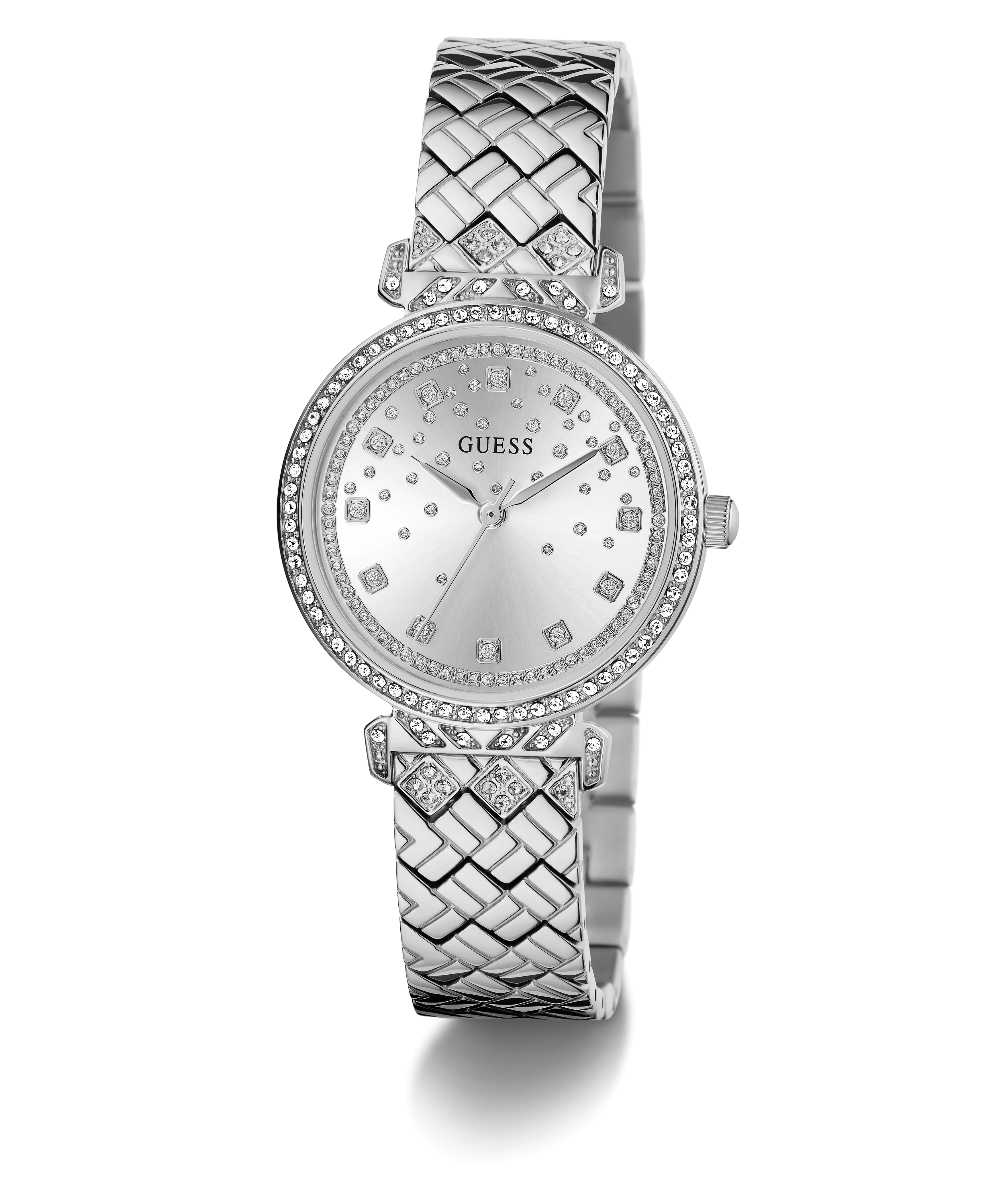 Montres Jewelry Guess GUESS GLITZ CADRAN BRACELET EN ARGENT MATELASSÉ GW0763L1