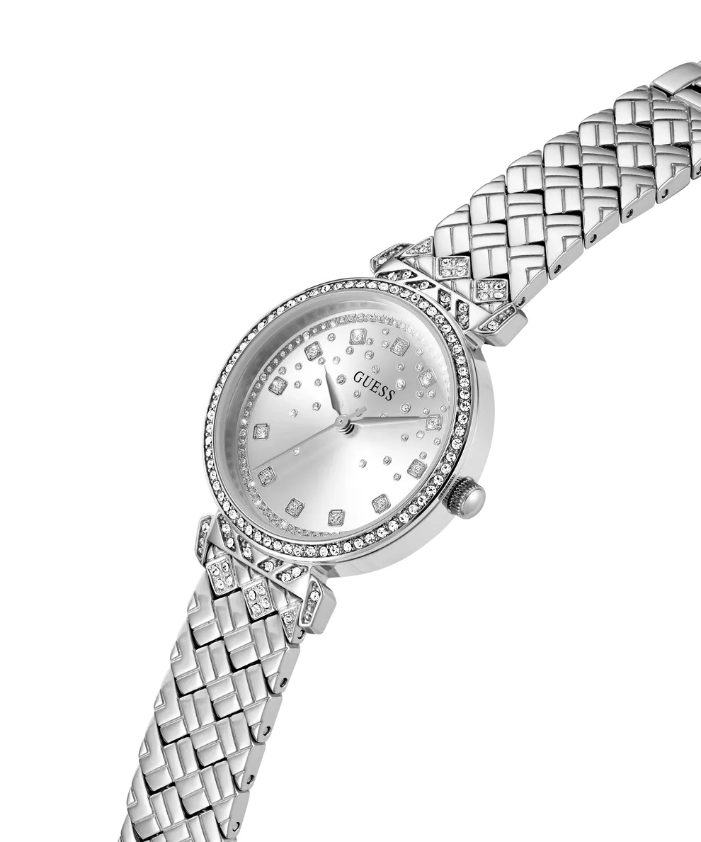 Montres Jewelry Guess GUESS GLITZ CADRAN BRACELET EN ARGENT MATELASSÉ GW0763L1
