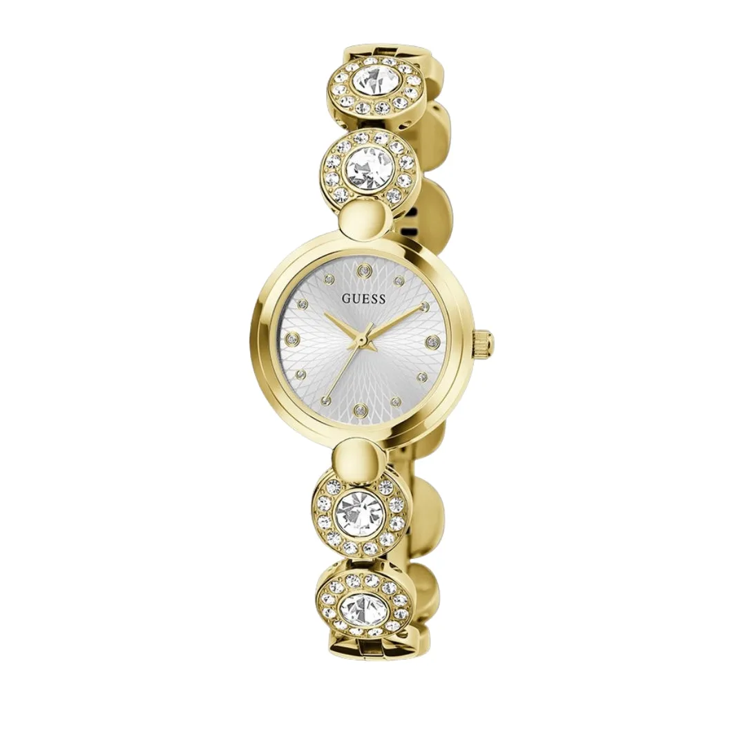 Montre pour femme GUESS GW0757L2 en or et cristaux avec bracelet à maillons