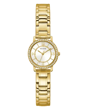 Montres Jewelry Guess Guess - Montre pour Femmes Melody Cadran Argenté Cristal Doré - GW0468L2 - 785671