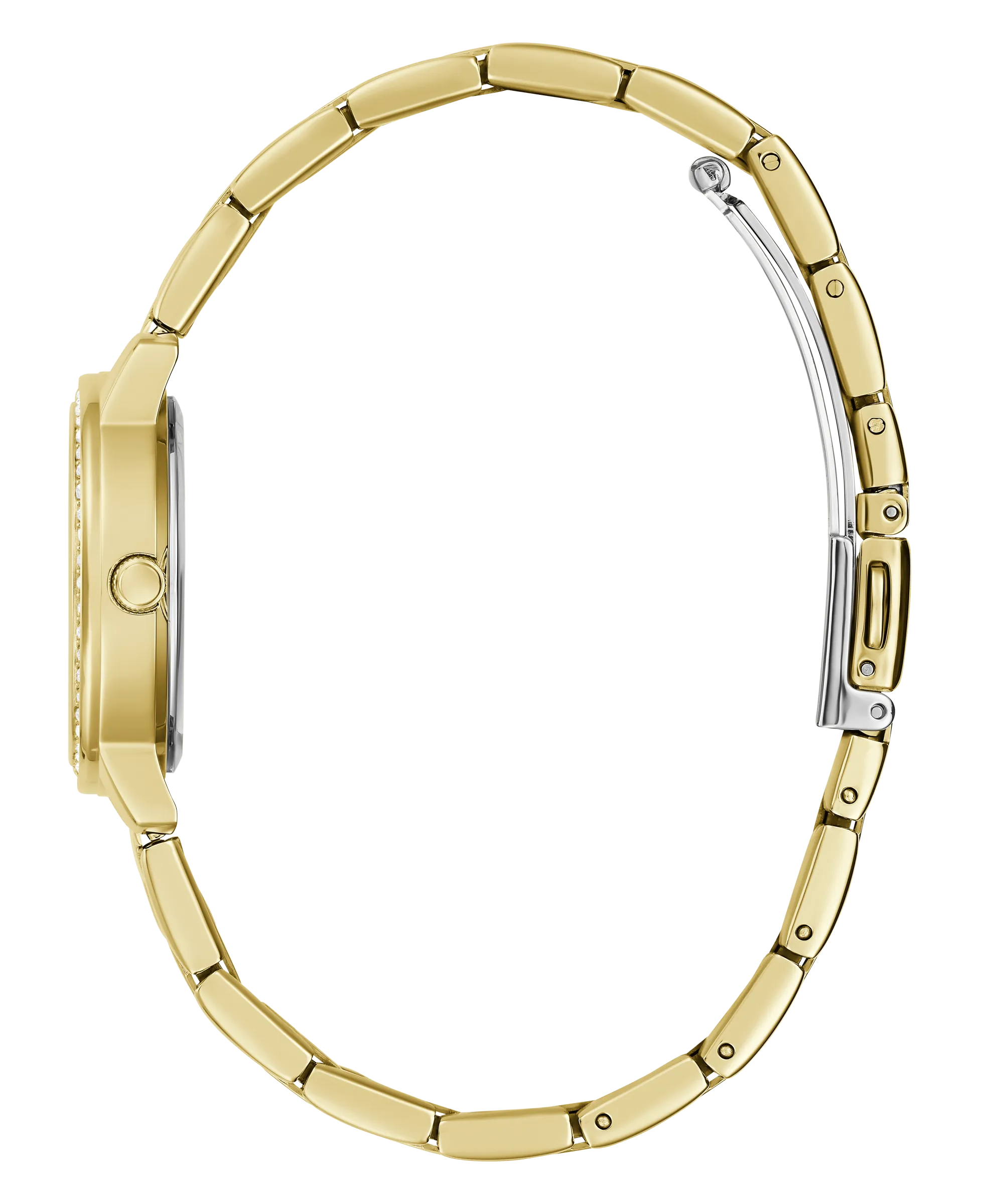 Montres Jewelry Guess Guess - Montre pour Femmes Melody Cadran Argenté Cristal Doré - GW0468L2 - 785671