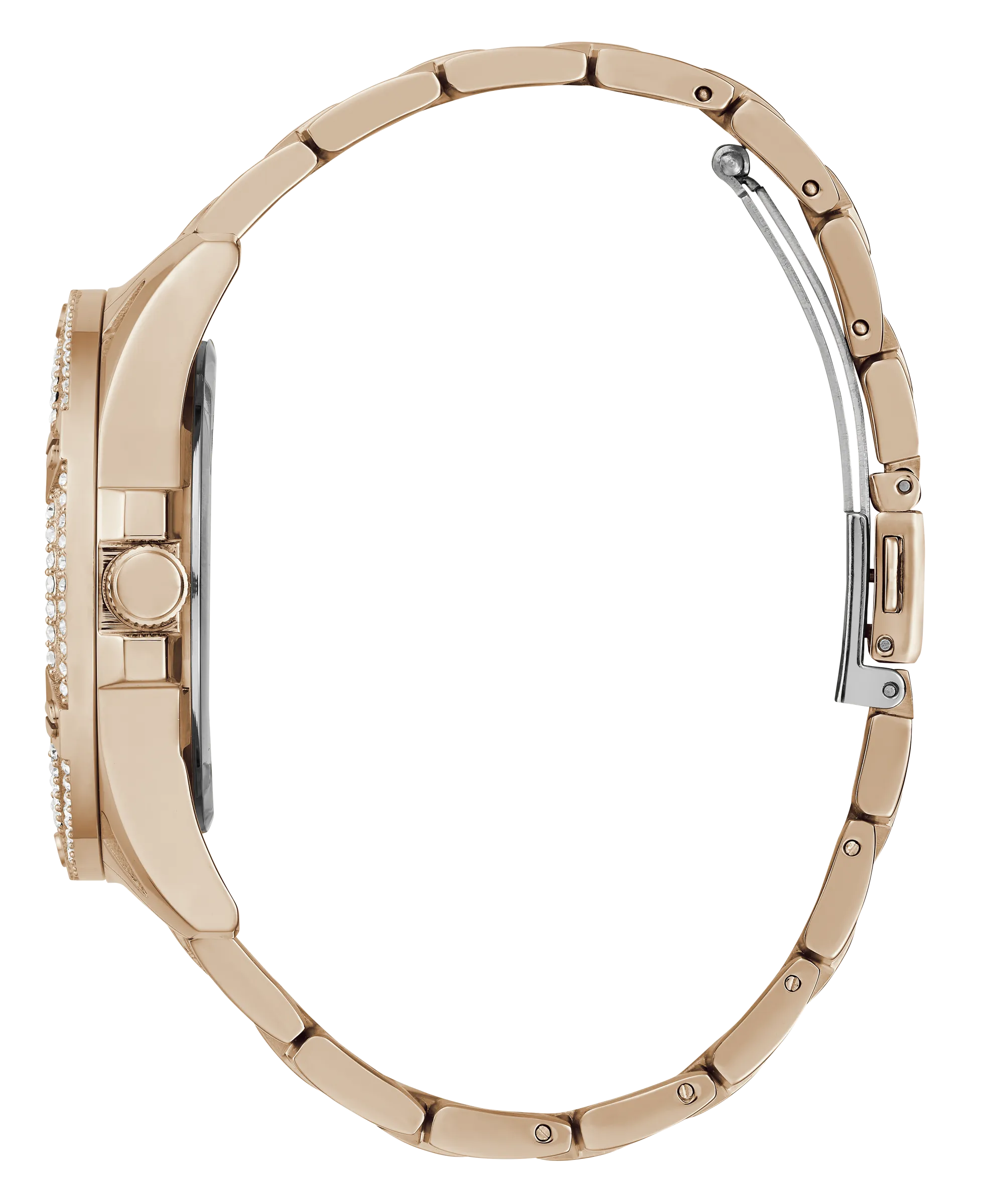 Montres Jewelry Guess Guess - Montre pour Femmes Queen en Ton Or Rose avec Cristaux - GW0464L3 - 785663