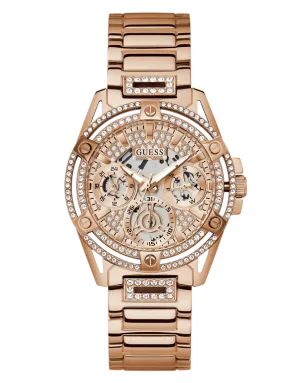 Montres Jewelry Guess Guess - Montre pour Femmes Queen en Ton Or Rose avec Cristaux - GW0464L3 - 785663