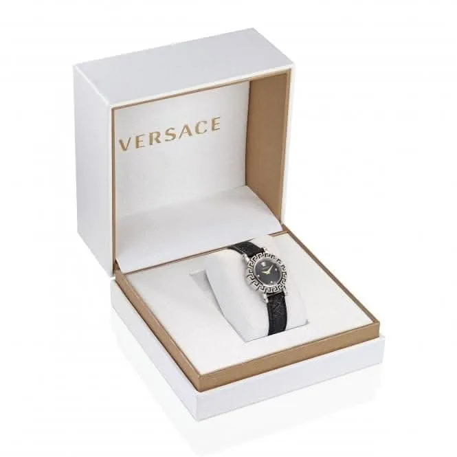 Montre Greca Glam en acier inoxydable noir pour femmes VE2Q00122