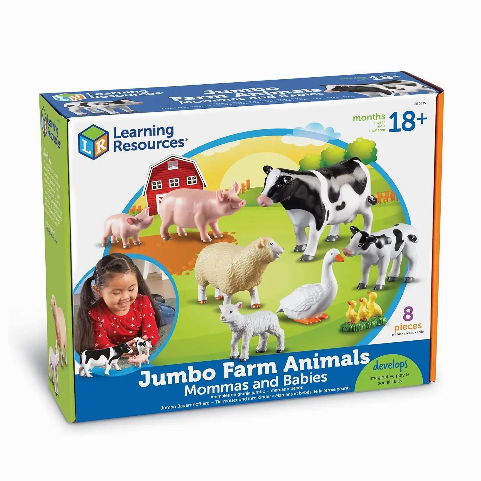 Learning Resources Jumbo Farm Animals - Mommas and Babies Figures