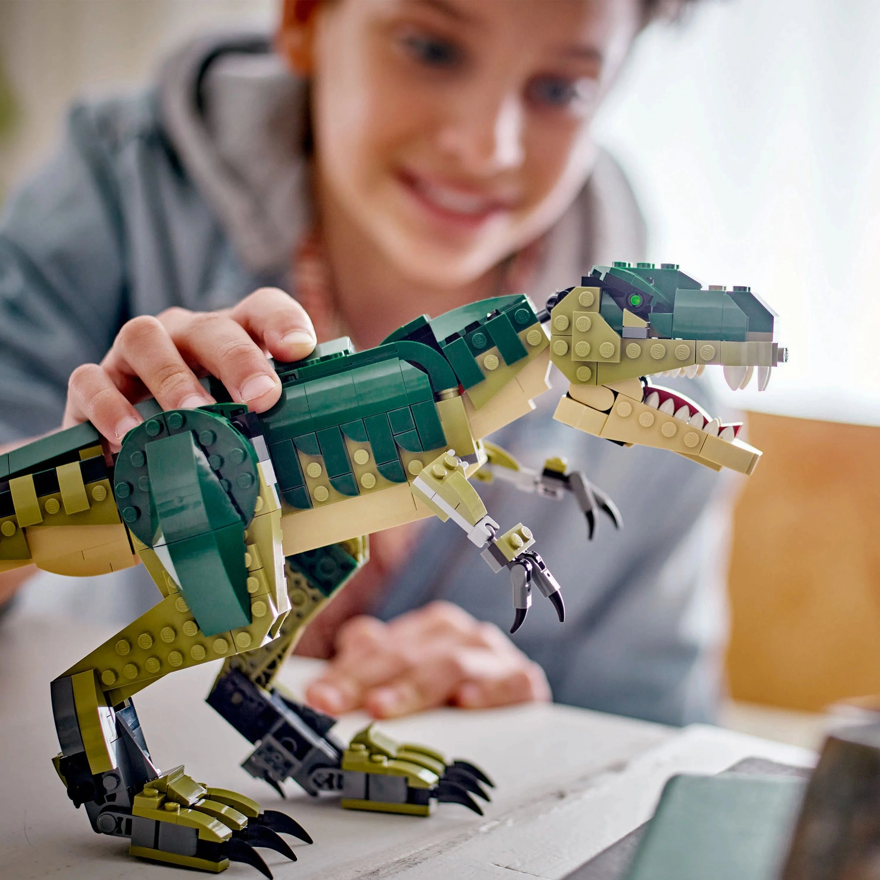LEGO Creator 3in1 T. rex Dinosaur Toy for Kids to Rebuild into a Triceratops or Pterodactyl 31151