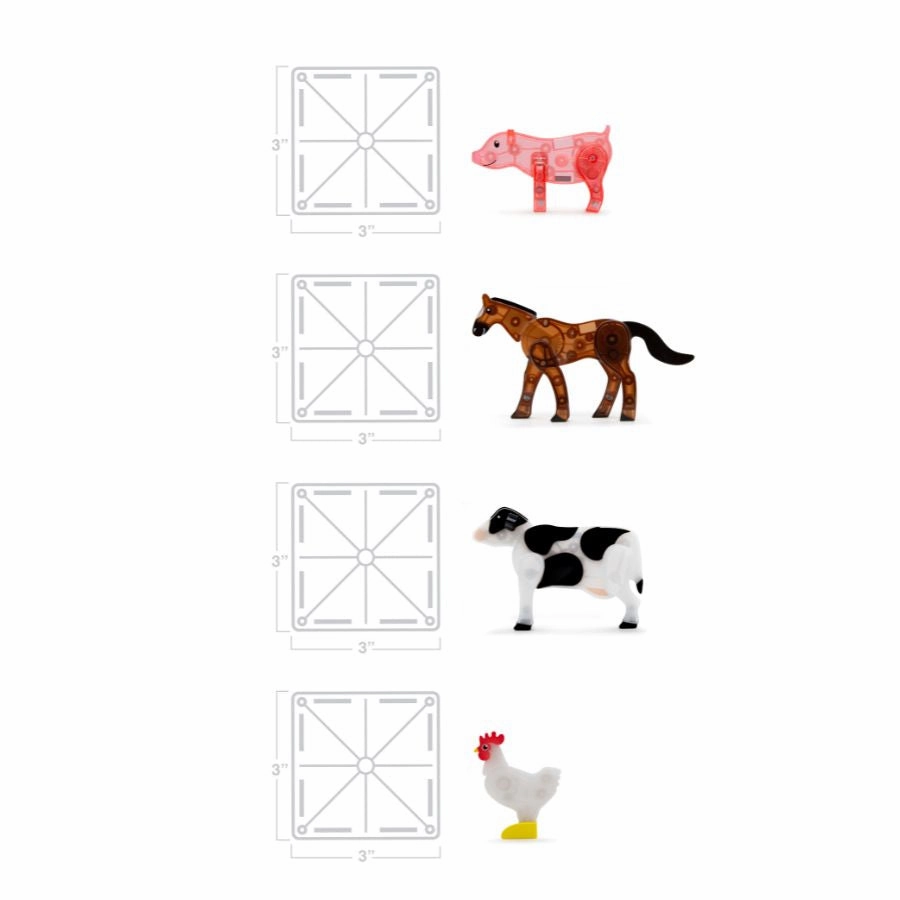 Magna-Tiles - Farm Animals 25-Piece Set Magnetic Tiles