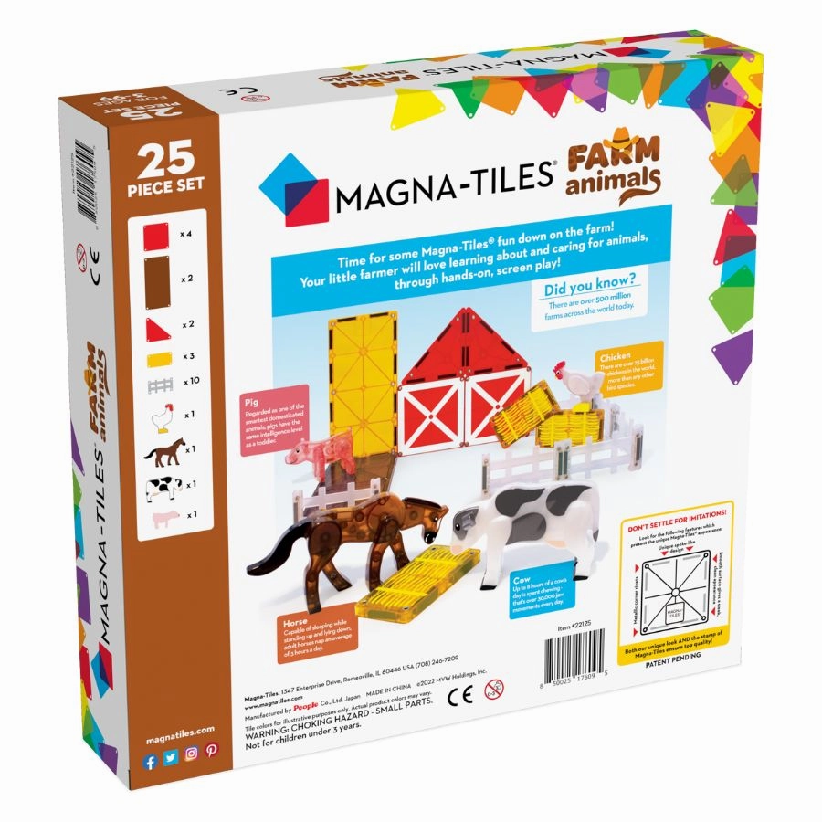 Magna-Tiles - Farm Animals 25-Piece Set Magnetic Tiles