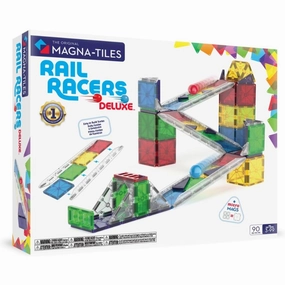 Magna-Tiles - Rail Racers Deluxe 90 Piece Magnetic Construction Set