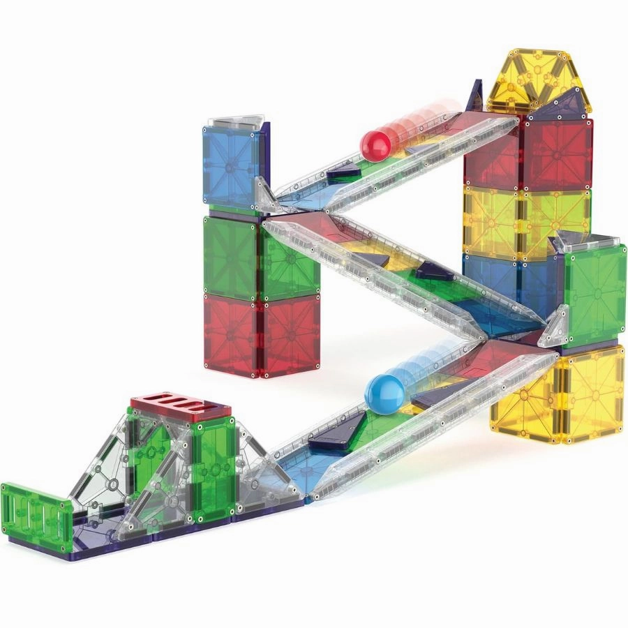 Magna-Tiles - Rail Racers Deluxe 90 Piece Magnetic Construction Set