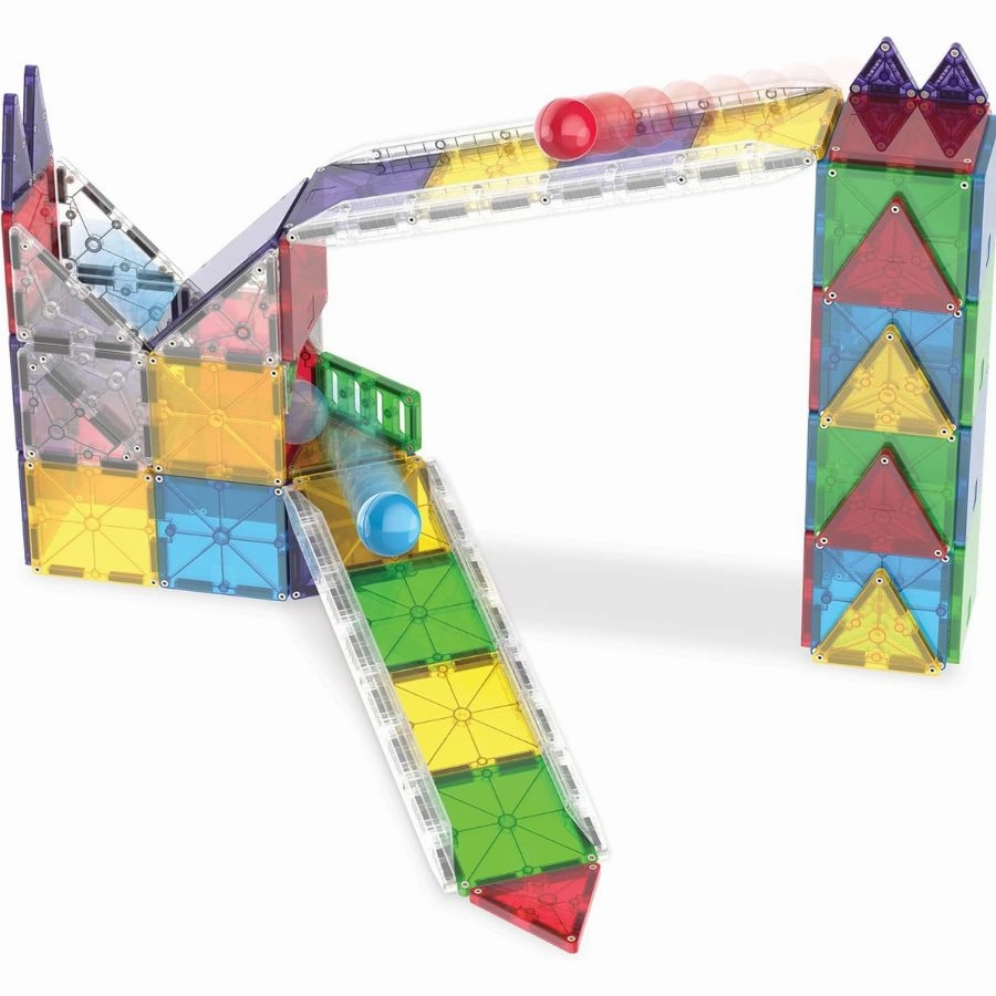 Magna-Tiles - Rail Racers Deluxe 90 Piece Magnetic Construction Set
