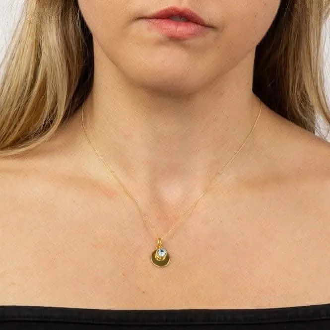 Collier Swarovski P5010 Débuts Bijoux avec Disque Gravable en Pierre de Naissance Doré Jaune Mars