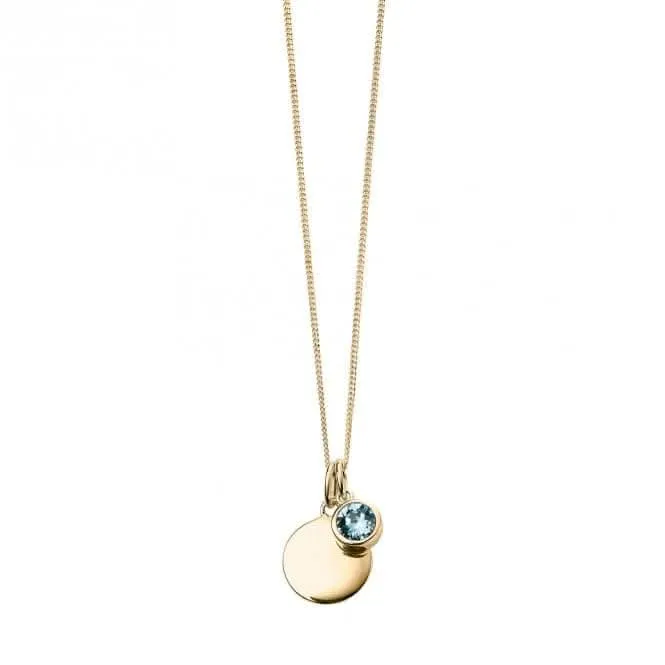 Collier Swarovski P5010 Débuts Bijoux avec Disque Gravable en Pierre de Naissance Doré Jaune Mars