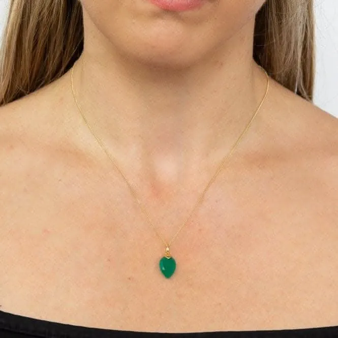 Pendentif en Pierre de Calcédoine Pierre de Naissance Plaqué Or Jaune Mai P4979 Beginnings Jewellery
