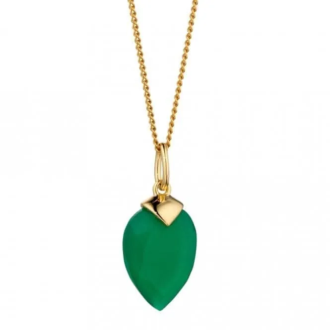 Pendentif en Pierre de Calcédoine Pierre de Naissance Plaqué Or Jaune Mai P4979 Beginnings Jewellery