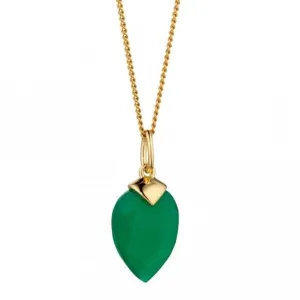 Pendentif en Pierre de Calcédoine Pierre de Naissance Plaqué Or Jaune Mai P4979 Beginnings Jewellery