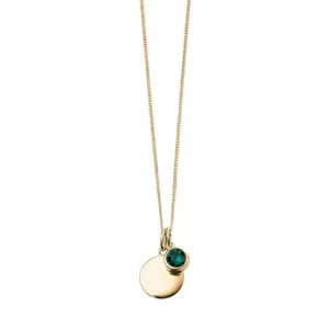 Collier Swarovski P5012 Beginnings Jewellery avec disque gravable et pierre de naissance plaqué or jaune mai
