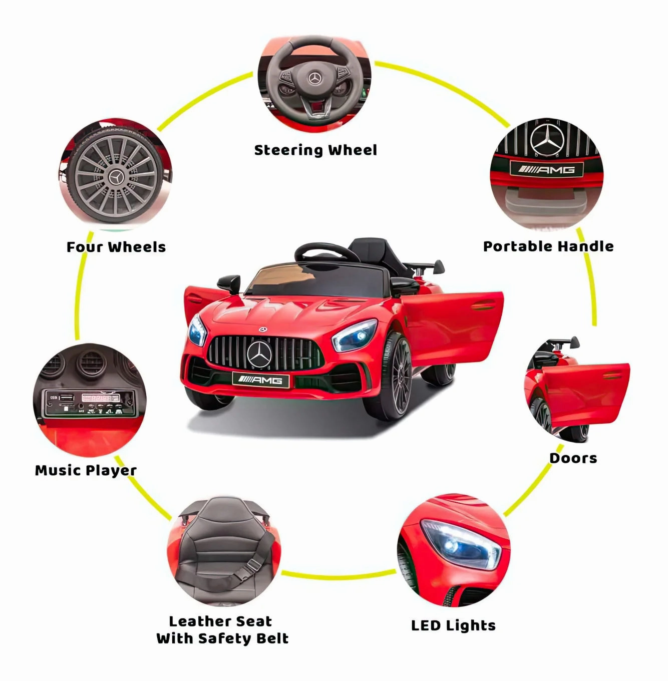 Mercedes-Benz AMG GTR 6V Battery Ride-on Car - Red
