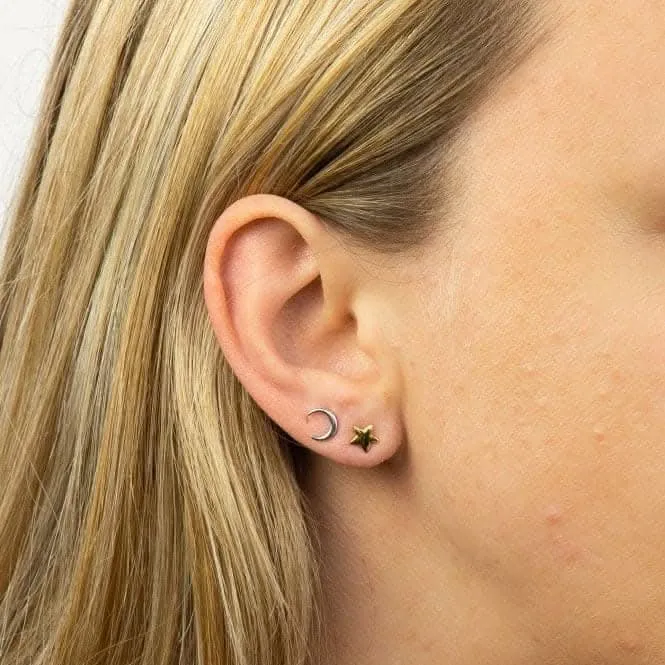 Boucles d'oreilles étincelantes Lune et Étoile E6008 Beginnings Jewellery