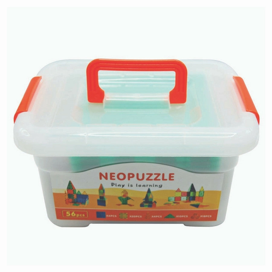 Neopuzzle Magnetic Tiles - 56 Piece Set