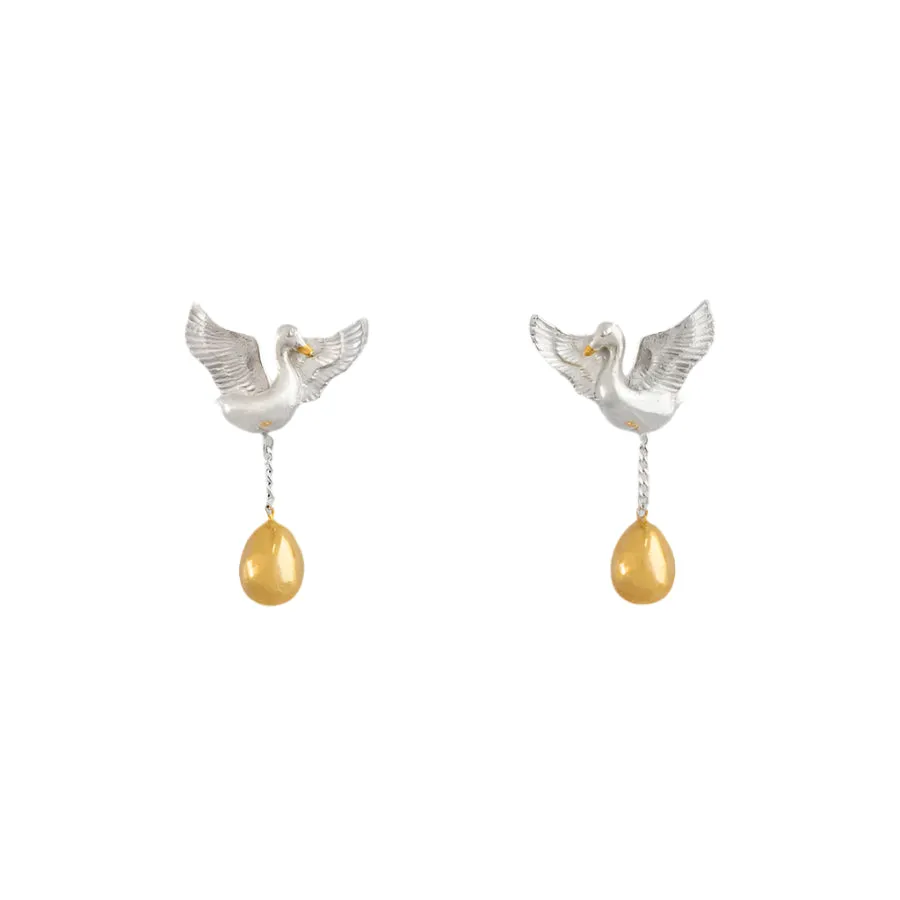 Nick Von K Bijoux Nick Von K - Boucles d'oreilles Golden Goose en argent sterling
