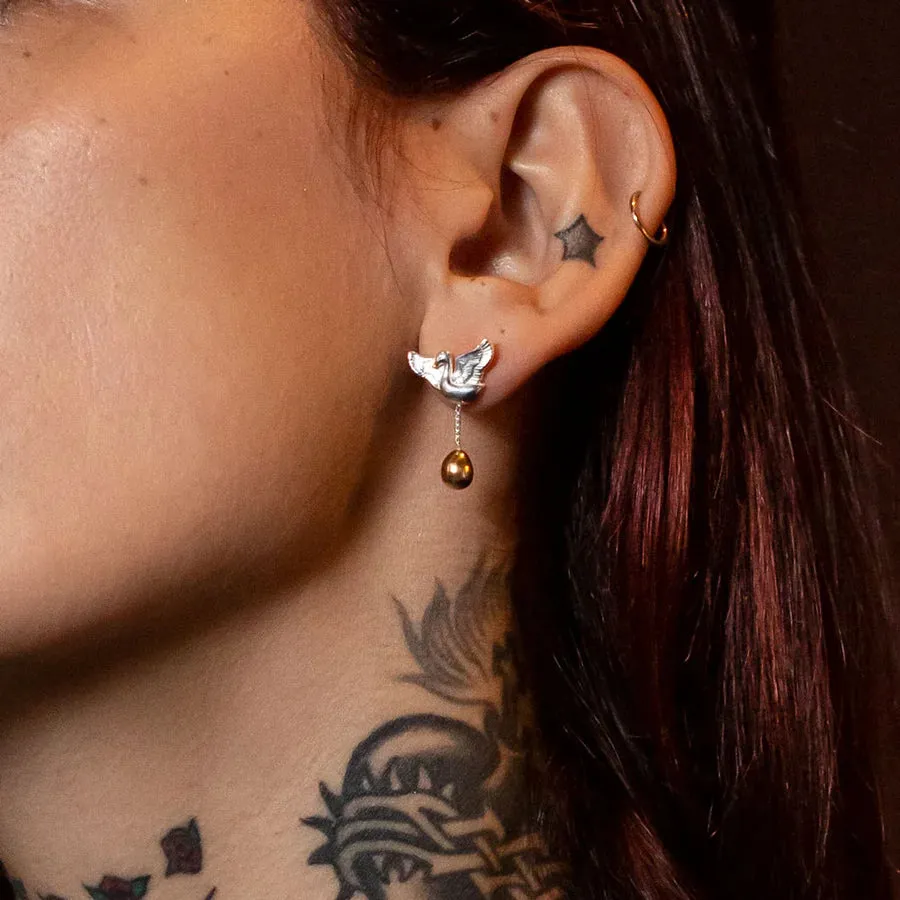 Nick Von K Bijoux Nick Von K - Boucles d'oreilles Golden Goose en argent sterling