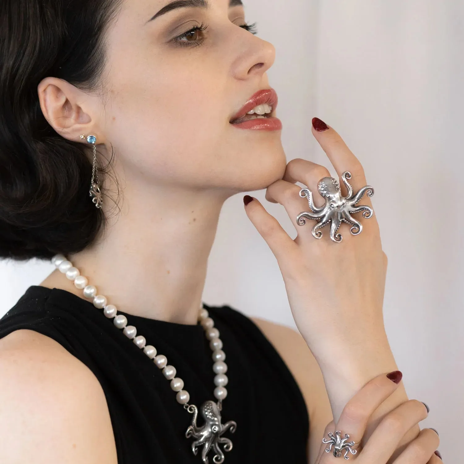 Nick Von K Bijoux Nick Von K - Bague Pieuvre Kraken en argent sterling