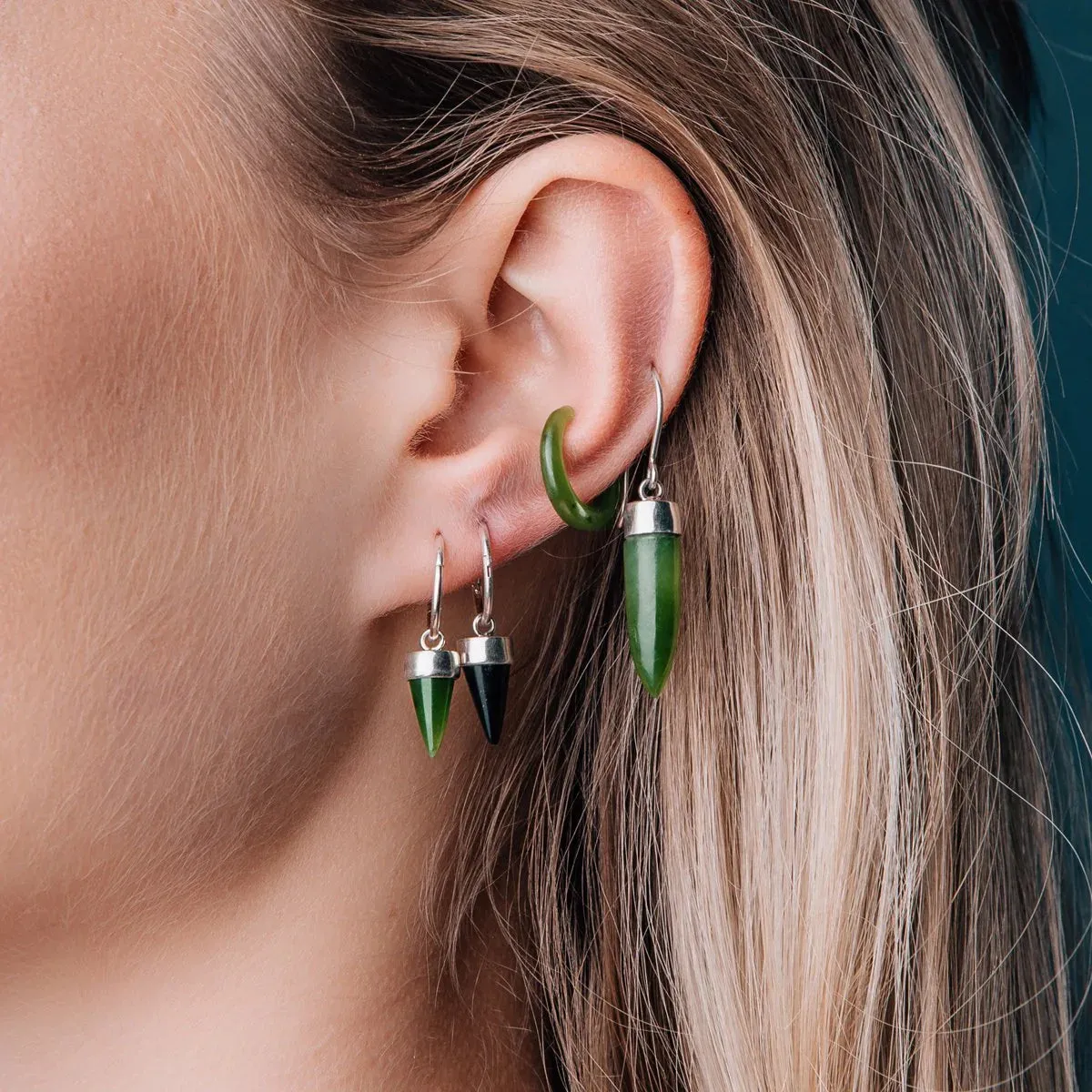 Nick Von K Bijoux Nick Von K - Boucles d'oreilles Pointues en Pounamu