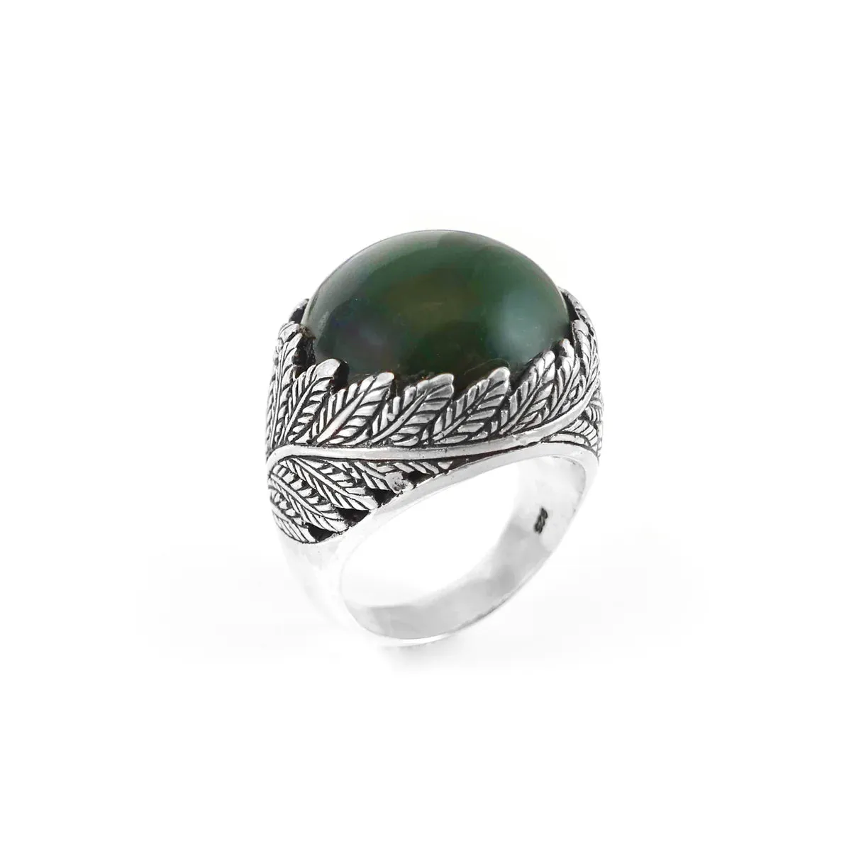 Nick Von K Bijoux Nick Von K - Bague Twin Fern avec Pounamu