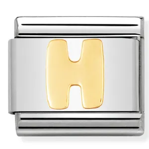 Initiales de Nomination Bijou Lettre H Charme en Or