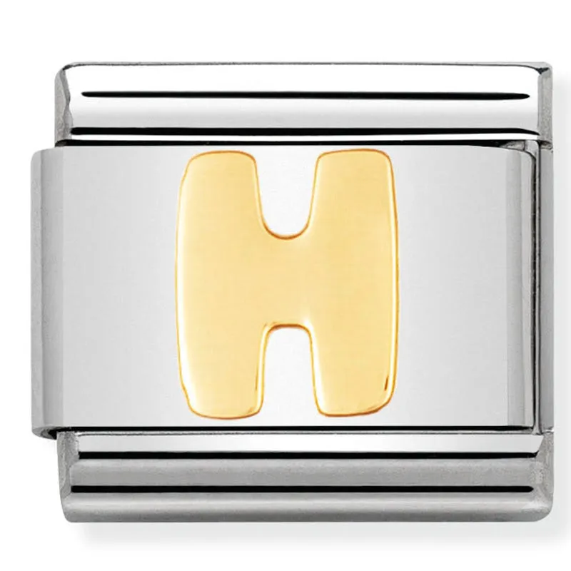 Initiales de Nomination Bijou Lettre H Charme en Or