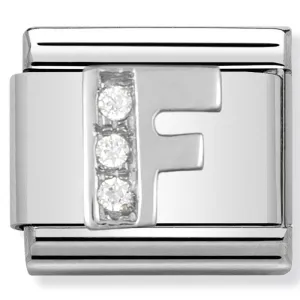 Charme en argent lettre F initiale de bijoux de nomination
