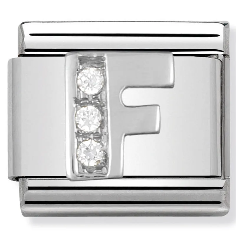 Charme en argent lettre F initiale de bijoux de nomination